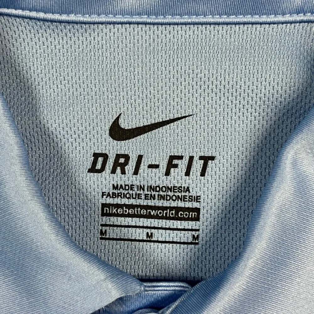 Nike Polo‎ Shirt Mens Medium Light Blue Dri-Fit Legacy SC Soccer Athletic Coach